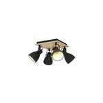 Plafonnier spot 4 lumires e14 28w eglo grimsby noir l. 25 x l. 25 x h. 40 cm