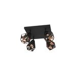 Plafonnier spot 4 lumires e27 40w eglo carlton noir l. 37 x h. 25. 5 cm