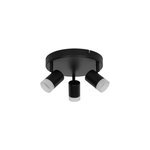 Plafonnier spot led intgre 3 lumires 350 lm 9. 5 w blanc chaud goodhome maupin noir mat h. 14 x 23 ...