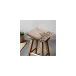 Plaid beige en coton 120 �150 cm jby cr�ation kalinda