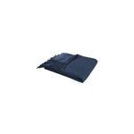 Plaid effet laine gaufrée bleu nuit cocooning plaid l. 180 x l. 127cm Plaid effet laine gaufrée bleu nuit cocooning plaid l. 180 x l. 127cm