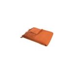 Plaid effet laine gaufrée terracotta cocooning plaid l. 180 x l. 127cm Plaid effet laine gaufrée terracotta cocooning plaid l. 180 x l. 127cm