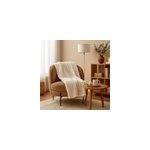Plaid en fausse fourrure ultra doux blanc écru 200x130 cm Plaid en fausse fourrure ultra doux blanc écru 200x130 cm