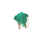 Plaid mohair  frange vert l. 150 x l. 120 cm
