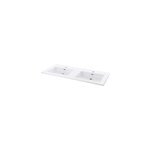 Plan double vasque blanc en rsine l. 120 cm, pamili