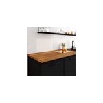 Plan de travail bois d'acacia huil� l. 250 x l. 65 x �p. 3, 6 cm