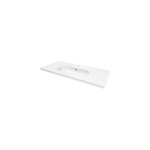Plan vasque l. 100, 6 x h. 12, 3 x p. 45, 2 cm, en céramique blanche, goodhome levanna Plan vasque l. 100, 6 x h. 12, 3 x p. 45, 2 cm, en céramique blanche, goodhome levanna