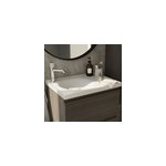 Plan vasque l. 60 x p. 45 cm en c�ramique avec plage de d�pose � droite, blanc, kentia