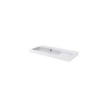 Plan vasque blanc en r�sine l. 100 cm goodhome mila
