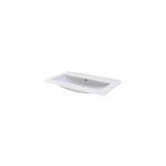 Plan vasque blanc en cramique l. 80 cm goodhome nira