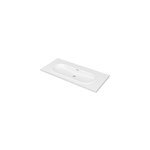 Plan vasque blanc en r�sine l. 100, 4 cm goodhome cavally