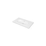 Plan vasque blanc en r�sine l. 80, 4 cm goodhome cavally
