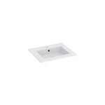 Plan vasque blanc en céramique l. 60 cm, calao Plan vasque blanc en céramique l. 60 cm, calao