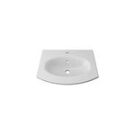Plan vasque  encastrer l. 69 cm blanc en rsine, vague