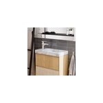 Plan vasque lave - mains en cramique l. 44, 2 x h. 5 x p. 23, 2 cm, effet marbre blanc, homesight