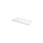 Plan vasque blanc satin en rsine l. 80, 4 x p. 36, 2 cm, goodhome maza