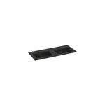 Plan double vasque noir mat en résine l. 120 cm, pamili Plan double vasque noir mat en résine l. 120 cm, pamili