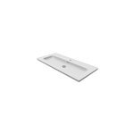 Plan vasque simple blanc en c�ramique l. 100 cm, goodhome endell