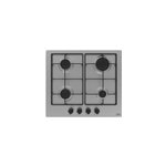 Plaque de cuisson gaz 4 foyers - coloris gris - l. 58 x p. 51 x h. 4, 5 cm nn4bgasseu