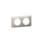 Plaque de finition 2 postes legrand c�liane 0 998 61 coloris titane l. 161 x p. 9 x h. 82 mm