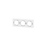 Plaque de finition 3 postes legrand dooxie 6 008 43 coloris blanc mat avec bague effet chrome l. 229 ...