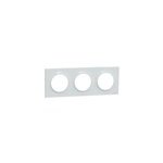 Plaque de finition 3 postes schneider electric odace styl s510706 coloris blanc recycl l. 227 x p. 10 ...