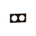 Plaque de finition 2 postes schneider electric odace touch s520804l coloris bronze avec liser� blanc ...