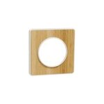 Plaque de finition simple schneider electric odace touch imitation bois liser blanc