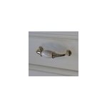 Poigne de meuble n ud porcelaine vras blanc 96mm