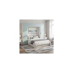 Pont de lit bleu aqua et blanc avec 6 portes et 2 tiroirs goodhome atomia h. 225 x l. 250 x p. 45 cm