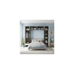 Pont de lit bleu beige cachemire et effet ch�ne gris� avec 6 portes et 2 tiroirs goodhome atomia h. 225 ...
