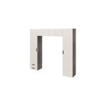 Pont de lit bleu beige cachemire et effet chne gris avec 6 portes et 2 tiroirs goodhome atomia h. 225 ...