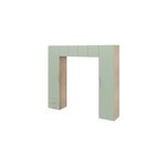 Pont de lit vert agave et effet chne avec 6 portes et 2 tiroirs goodhome atomia h. 225 x l. 250 x p. ...