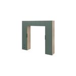 Pont de lit vert fort et effet chne avec 6 portes et 2 tiroirs goodhome atomia h. 225 x l. 250 x p. ...
