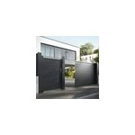 Portail jardimat coulissant motoris aluminium alpes gris antique - 350 x h. 160 cm
