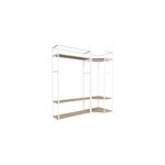 Portant � v�tements d'angle modulable en bois et m�tal blanc 3 �tag�res et 2 penderies homesight june ...
