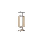 Portant � v�tements en m�tal noir et bois homesight oslo 1 barre de penderie et 2 �tag�res l. 60 cm