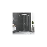 Porte de douche en angle circulaire blanc galedo spot 90 x 90cm