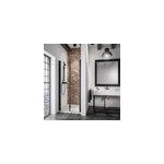 Portes de douche battantes l. 70 x h. 192 cm, verre transparent anticalcaire, profil� noir mat, schulte ...