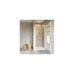Portes de douche battantes en niche 80 x 200 cm, verre anticalcaire, profil� blanc mat, schulte imp�riale ...