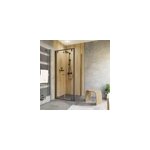 Portes de douche battantes avec paroi lat�rale 90 x 90 cm, verre anticalcaire, profil� noir mat, schulte ...