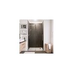 Porte de douche coulissante avec roulettes l. 100 x h. 200 cm, verre transparent anticalcaire, profilé ... Porte de douche coulissante avec roulettes l. 100 x h. 200 cm, verre transparent anticalcaire, profilé ...