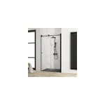 Porte de douche coulissante l. 100 x h. 200 cm, verre transparent, profilé noir mat, schulte masterclass ... Porte de douche coulissante l. 100 x h. 200 cm, verre transparent, profilé noir mat, schulte masterclass ...