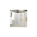Porte de douche coulissante 140 x 200 cm, profil�s alu dor� bross�, galedo factory gold