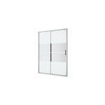 Porte de douche coulissante l. 140 x h. 195 cm, bandes miroir, profil�s alu chrome, goodhome ledava