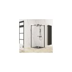 Portes de douches coulissantes en accs d'angle l. 100 x l. 100 x h. 200, noir, schulte masterclass