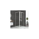 Porte de douche coulissante et paroi l. 100 + 90 x h. 185 cm profilés blancs, galedo spot Porte de douche coulissante et paroi l. 100 + 90 x h. 185 cm profilés blancs, galedo spot