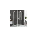 Porte de douche coulissante et paroi l. 120 + 90 x h. 185 cm profilés blancs, galedo spot Porte de douche coulissante et paroi l. 120 + 90 x h. 185 cm profilés blancs, galedo spot