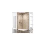 Porte de douche coulissante avec paroi latérale l. 120 + 90 x h. 200 cm, verre transparent anticalcaire, ... Porte de douche coulissante avec paroi latérale l. 120 + 90 x h. 200 cm, verre transparent anticalcaire, ...
