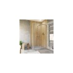 Porte de douche coulissante avec paroi latrale droite l. 100 + 90 x h. 200 cm, verre transparent, profil ...